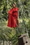 Červené zavinovací šaty Japan ENTL