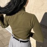 Rolákový svetr z italské pleteniny khaki – Basicatory