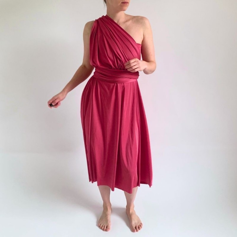Magenta variabilní šaty NILPLA Bohéme - midi - Convertibles Magenta variabilní šaty NILPLA Bohéme - midi - Convertibles