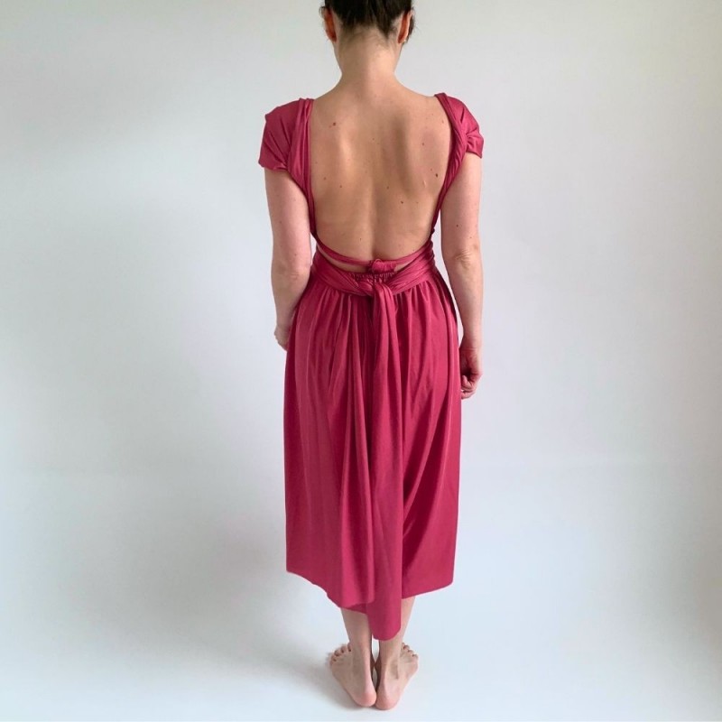 Magenta variabilní šaty NILPLA Bohéme - midi - Convertibles Magenta variabilní šaty NILPLA Bohéme - midi - Convertibles