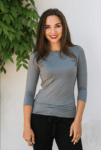 Bamboo tričko Amabile s 3/4 rukávem šedé – Reparáda