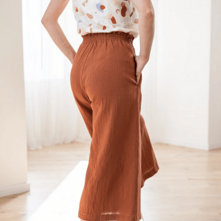 Mušelínové culottes Esme hnědé - Reparáda