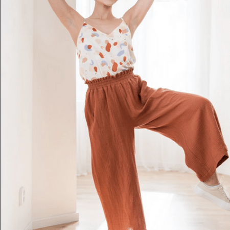 Mušelínové culottes Esme hnědé - Reparáda