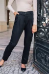 Černé tencelové kalhoty Aida – Reparáda