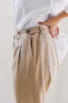 Béžové tencelové kalhoty Aida – Reparáda