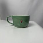 Zelený hrnek porcelánový srdíčko 120 ml – Darouge