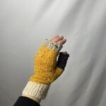 Žluté bezprstové rukavice z merino vlny – Pletulle