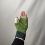 Zelené bezprstové rukavice z merino vlny – Pletulle