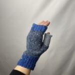 Modré bezprstové rukavice z merino vlny – Pletulle