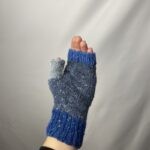 Modré bezprstové rukavice z merino vlny – Pletulle
