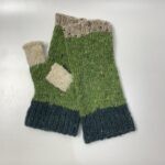 Zelené bezprstové rukavice z merino vlny – Pletulle