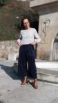 Tmavě modré manšestrové culottes – Fajnea