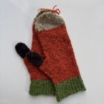 Oranžové palčáky z merino vlny – Pletulle