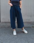 Tmavě modré mušelínové culottes – Fajnea