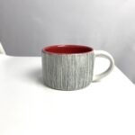 Červený hrnek porcelánový Čáry 120 ml – Darouge