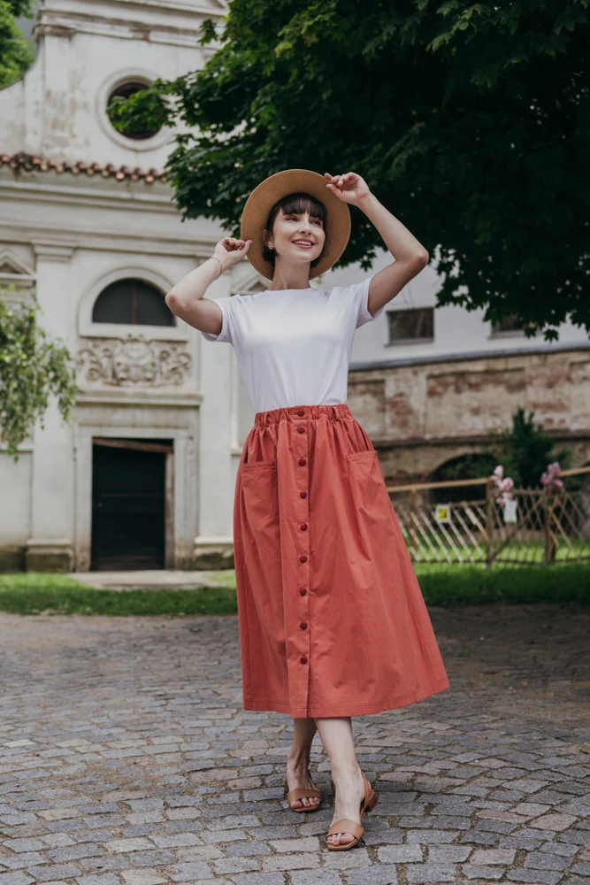 Oranžová sukně Lina - Reparáda Oranžová sukně Lina - Reparáda