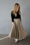 Béžová sukně LISI z lněné viskózy – yule