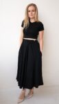 Černá sukně LISI z lněné viskózy – yule
