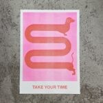 Riso-print A3, Take your time (red/pink) – Laura Flídrová