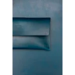 Modré kožené hranaté psaníčko – Wood Style