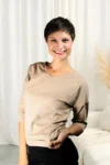 Dámské tričko Ameline Organic, latte puntik – Oriclo