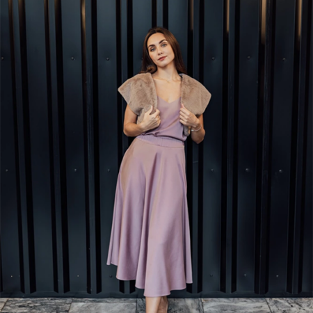 Růžová slavnostní sukně Bibi midi - Reparáda