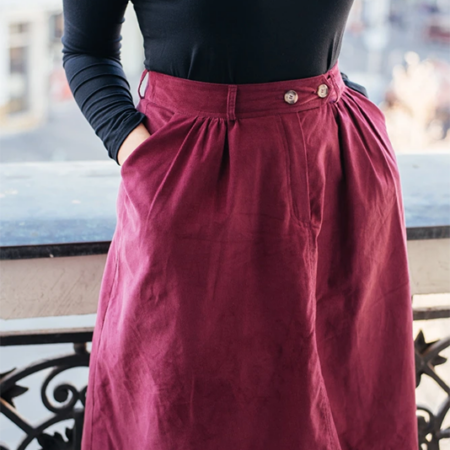 Manšestrová sukně Celeste, vínová - Reparáda