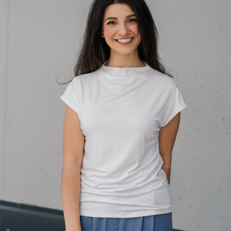 Bamboo tričko Aria s kr. rukávem, mléčně bílé - Reparáda