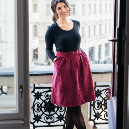 Manšestrová sukně Celeste, vínová - Reparáda