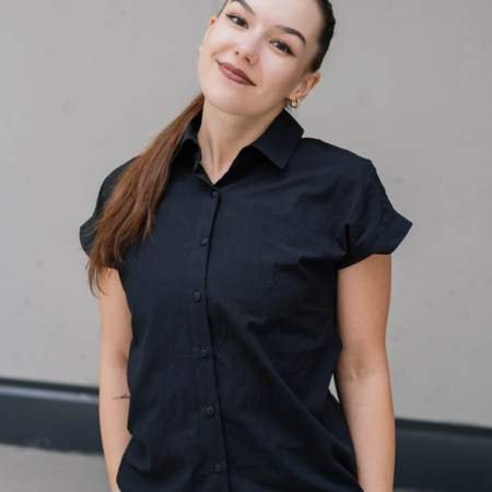 Černá košile Vero z mačkané bavlny - Reparáda