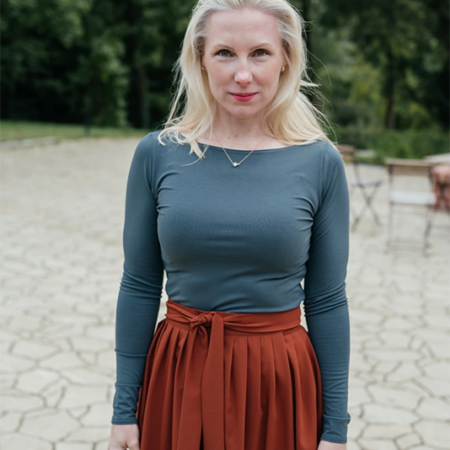 Bamboo tričko Amabile s dl. rukávem, petrolejové - Reparáda