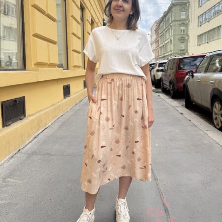 Sukně Rosie nude s výrazným vzorem Modiva