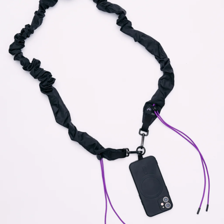 Scrunchie popruh na mobil, černo/fialová - SEGRA.SEGRA