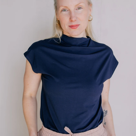Bamboo tričko Aria s kr. rukávem, tmavě modré - Reparáda