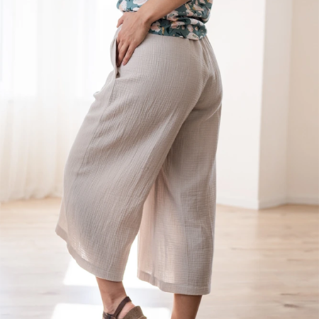 Mušelínové culottes Esme, pískové - Reparáda