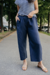 Lněné culottes Ronda, modré – Reparáda