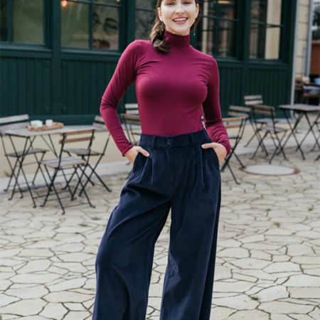 Culottes Michele silnější manšestr tmavě modrý - Reparáda
