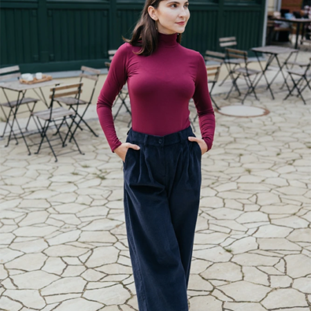 Culottes Michele silnější manšestr tmavě modrý - Reparáda