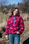Beránková bunda Polly s tulipány vínová – Reparáda
