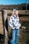 Beránková bunda Polly s tulipány smetanová – Reparáda