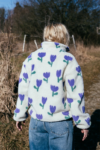 Beránková bunda Polly s tulipány smetanová – Reparáda