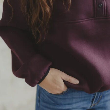 Mikina na patentky SORA, plum - Nelimity